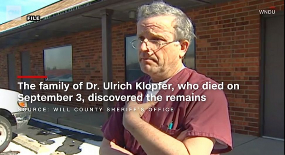 Dr. Ulrich Klopfer a decedat pe 3 septembrie, iar rudele au găsit în casa lui rămășițe de fetuși când făceau ordine. Printscreen/WNDU