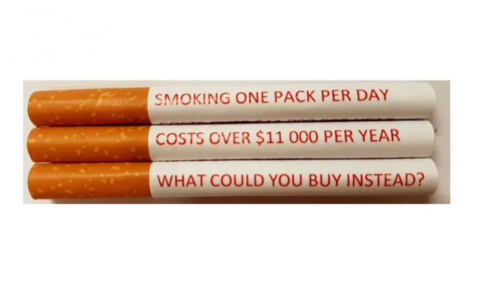 Mesajele scrise direct pe fiecare țigară au efect mai mare decât cele de pe pachete