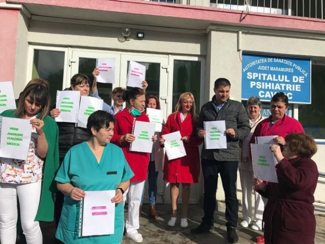 Protest la Spitalul de Psihiatrie din Cavnic, Maramureș