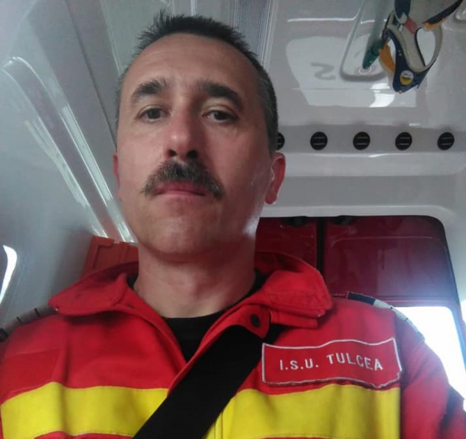 Plutonierul adjutant șef, Vdovicencu George, comandant al echipajului Smurd de la Detașamentul de pompieri Tulcea  FOTO: ISU Tulcea