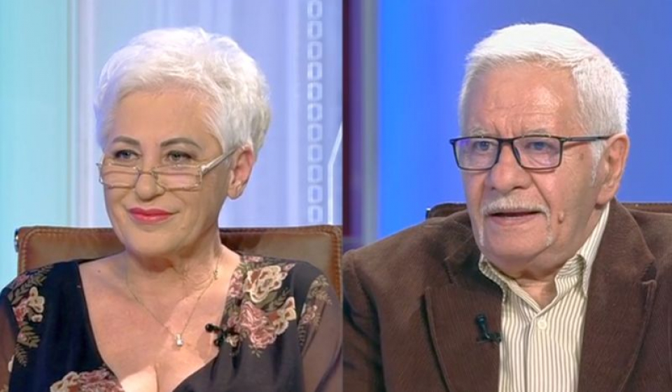 Numerologul Mihai Voropchievici și bioenergoterapeutul Lidia Fecioru. Foto: Print Screen Antena3
