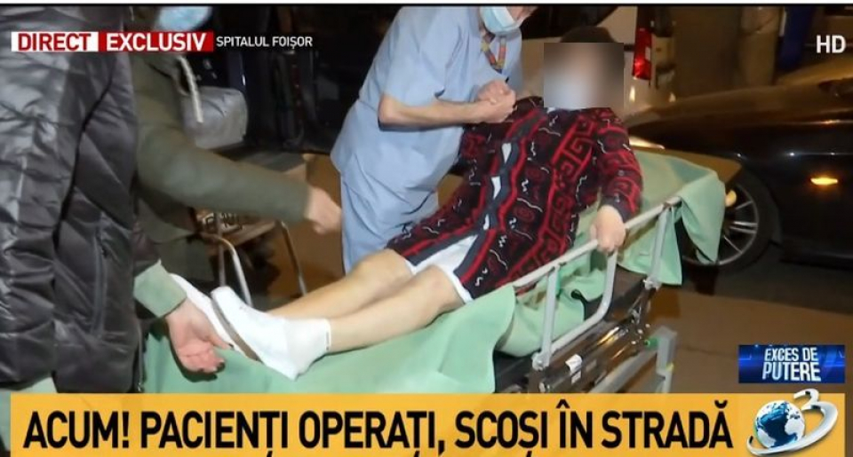 Pacienți evacuați. Foto: Print screen Antena 3