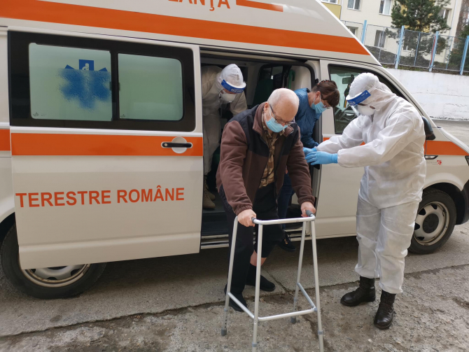 Gheorghe Borș, bărbat de 73 de ani, din Miercurea Ciuc, s-a vaccinat  FOTO: Facebook Ro Vaccinare via Brigada 61 Vânători de Munte