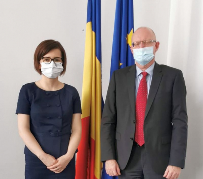 Ministrul Sănătății, Ioana Mihăilă, și ambasadorulDanemarcei, ES Soren Jensen. Foto: Ministerul Sănătății 