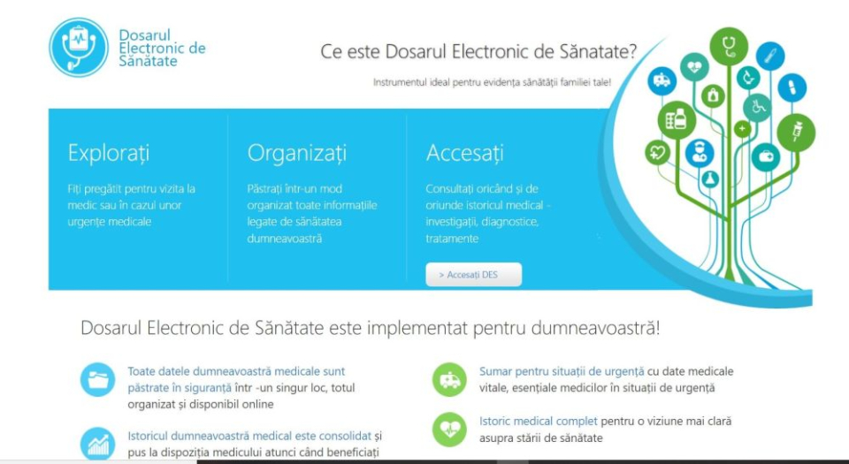 Dosarul electronic de sanatate. Foto: Print screen