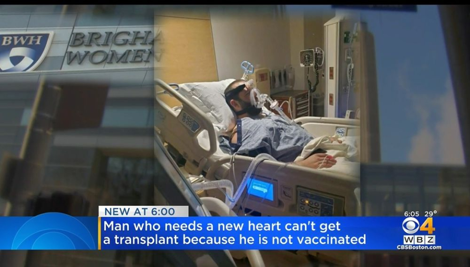Pacientul a fost refuzat din cauza statutului său vaccinal    Foto: Print screen / Boston CBS Local